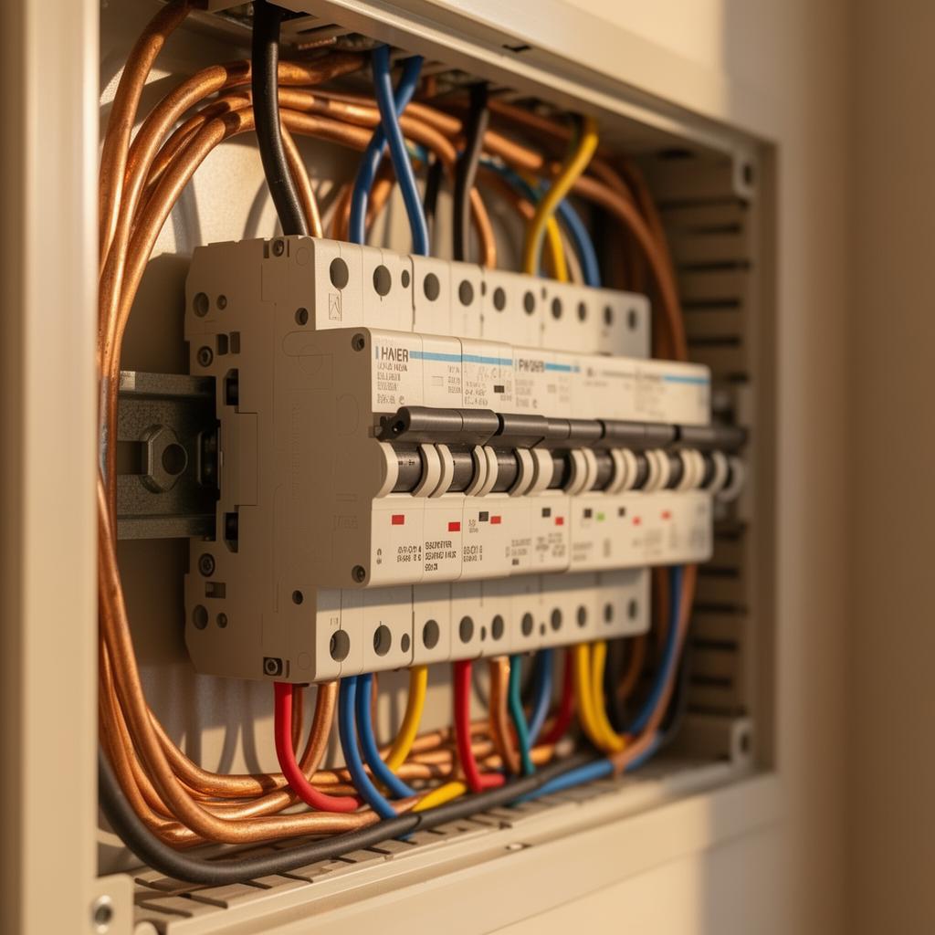 Detail of clean electrical switchboard work